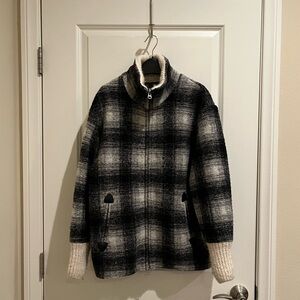 ISABEL MARANT ETOILE Plaid Black and Gray Women's Jacket